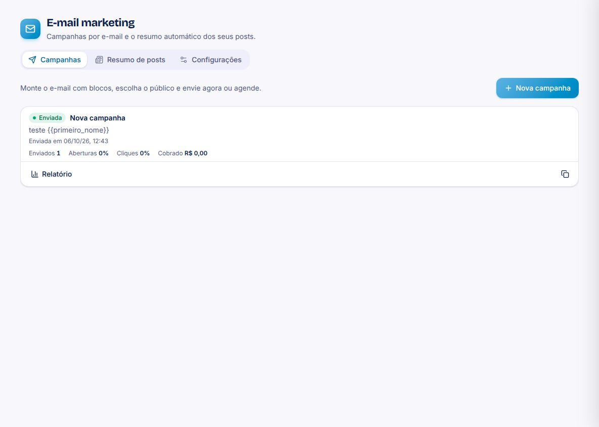 Campanhas de e-mail